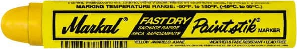 Markal - Yellow Paint Marker - Round Crayon Tip, Alcohol Base Ink - Exact Tooling