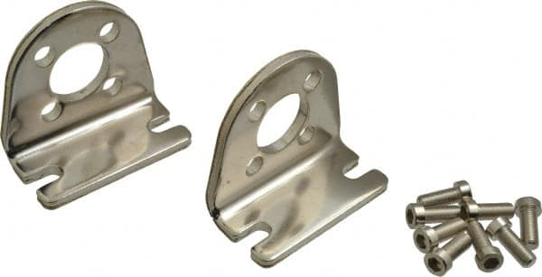 SMC PNEUMATICS - Air Cylinder Foot Mount - For 2" Air Cylinders, Use with NCGL - Exact Tooling