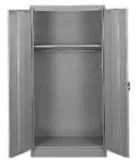 Tennsco - 1 Shelf Wardrobe Storage Cabinet - Steel, 36" Wide x 18" Deep x 78" High, Putty - Exact Tooling