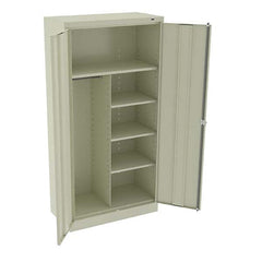 Tennsco - 6 Shelf Combination Storage Cabinet - Steel, 36" Wide x 18" Deep x 72" High, Putty - Exact Tooling