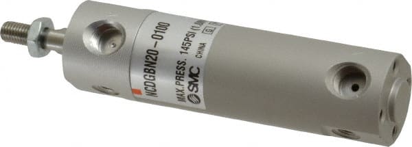 SMC PNEUMATICS - 3/4" Bore Double Acting Air Cylinder - 1/8 Port, 1/4-28 Rod Thread, 140 Max psi, 40 to 140°F - Exact Tooling