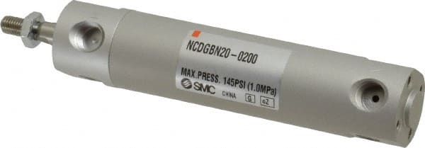 SMC PNEUMATICS - 3/4" Bore Double Acting Air Cylinder - 1/8 Port, 1/4-28 Rod Thread, 140 Max psi, 40 to 140°F - Exact Tooling