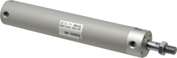 SMC PNEUMATICS - 1-1/4" Bore Double Acting Air Cylinder - 1/8 Port, 7/16-20 Rod Thread, 140 Max psi, 40 to 140°F - Exact Tooling