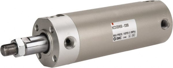 SMC PNEUMATICS - 2" Bore Double Acting Air Cylinder - 1/4 Port, 1/2-20 Rod Thread, 140 Max psi, 40 to 140°F - Exact Tooling