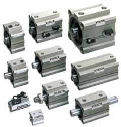 SMC PNEUMATICS - 1-15/16" Stroke x 1" Bore Double Acting Air Cylinder - 10-32 Port, 1/4-28 Rod Thread, 145 Max psi, 15 to 160°F - Exact Tooling