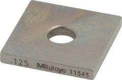 Mitutoyo - 0.125" Square Steel Gage Block - Accuracy Grade 0, Includes Certificate of Inspection - Exact Tooling
