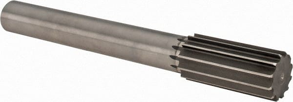 Made in USA - 1-7/8" High Speed Steel 12 Flute Chucking Reamer - Straight Flute, 1-1/2" Straight Shank, 4" Flute Length, 14" OAL - Exact Tooling