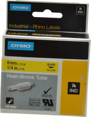 Dymo - 60" Long, Yellow Heat Shrinkable Polyolefin Heat Shrink Tubing - For RhinoPRO 3000 - Exact Tooling