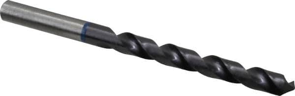 Accupro - 8mm 120° Cobalt Jobber Drill - TiAlN Finish, Right Hand Cut, Spiral Flute, Straight Shank, 117mm OAL, Faceted Point - Exact Tooling