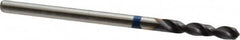 Accupro - #43 120° Spiral Flute Cobalt Screw Machine Drill Bit - TiAlN Finish, Right Hand Cut, 13mm Flute Length, 40mm OAL, Split Point, Straight Shank - Exact Tooling