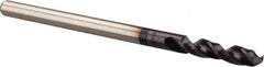 Accupro - 3/32" 120° Spiral Flute Cobalt Screw Machine Drill Bit - TiAlN Finish, Right Hand Cut, 14mm Flute Length, 43mm OAL, Split Point, Straight Shank - Exact Tooling