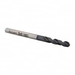 Accupro - #25 120° Spiral Flute Cobalt Screw Machine Drill Bit - TiAlN Finish, Right Hand Cut, 22mm Flute Length, 55mm OAL, Split Point, Straight Shank - Exact Tooling