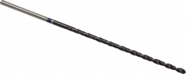 Accupro - #46, 118° Point, Spiral Flute, Vanadium High Speed Steel Taper Length Drill Bit - TiAlN Finish, 56mm Flute Length, 85mm OAL - Exact Tooling