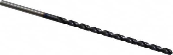 Accupro - 9/64", 118° Point, Spiral Flute, Vanadium High Speed Steel Taper Length Drill Bit - TiAlN Finish, 73mm Flute Length, 112mm OAL - Exact Tooling