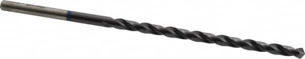 Accupro - #12, 118° Point, Spiral Flute, Vanadium High Speed Steel Taper Length Drill Bit - TiAlN Finish, 87mm Flute Length, 132mm OAL - Exact Tooling
