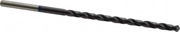 Accupro - #9 118° Spiral Flute Vanadium High Speed Steel Taper Length Drill Bit - Exact Tooling