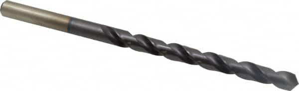 Accupro - 7/16", 118° Point, Spiral Flute, Vanadium High Speed Steel Taper Length Drill Bit - TiAlN Finish, 128mm Flute Length, 195mm OAL - Exact Tooling