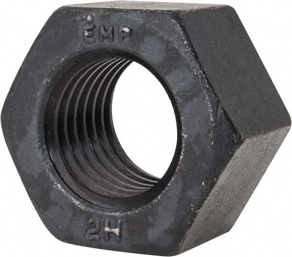 Value Collection - 1-3/8 - 6 UNC Steel Right Hand Heavy Hex Nut - 2-3/16" Across Flats, 1-11/32" High, Uncoated, 2B Class of Fit - Exact Tooling