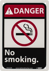 NMC - "Danger - No Smoking", 10" Long x 7" Wide, Rigid Plastic Safety Sign - Rectangle, 0.05" Thick, Use for Accident Prevention - Exact Tooling