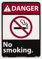 NMC - "Danger - No Smoking", 14" Long x 10" Wide, Rigid Plastic Safety Sign - Rectangle, 0.05" Thick, Use for Accident Prevention - Exact Tooling
