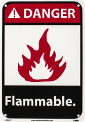 NMC - Danger - Flammable, Plastic Fire Sign - 7" Wide x 10" High - Exact Tooling