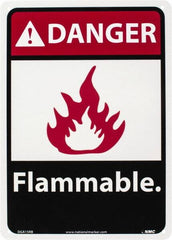 NMC - Danger - Flammable, Plastic Fire Sign - 10" Wide x 14" High - Exact Tooling