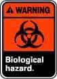 NMC - "Warning - Biological Hazard", 10" Long x 7" Wide, Pressure-Sensitive Vinyl Safety Sign - Rectangle, 0.004" Thick, Use for Hazardous Materials - Exact Tooling