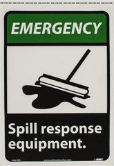 NMC - "Emergency - Spill Response Equipment", 14" Long x 10" Wide, Pressure-Sensitive Vinyl Safety Sign - Rectangle, 0.004" Thick, Use for Accident Prevention - Exact Tooling