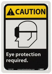 NMC - "Caution - Eye Protection Required", 10" Long x 7" Wide, Rigid Plastic Safety Sign - Rectangle, 0.05" Thick, Use for Accident Prevention - Exact Tooling