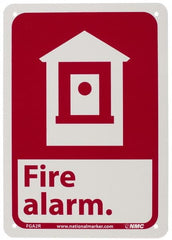 NMC - Fire Alarm, Plastic Fire Sign - 7" Wide x 10" High - Exact Tooling