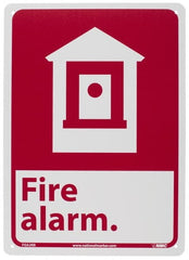 NMC - Fire Alarm, Plastic Fire Sign - 10" Wide x 14" High - Exact Tooling