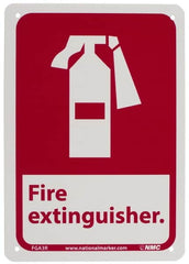 NMC - Fire Extinguisher, Plastic Fire Sign - 7" Wide x 10" High - Exact Tooling