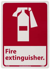 NMC - Fire Extinguisher, Plastic Fire Sign - 10" Wide x 14" High - Exact Tooling