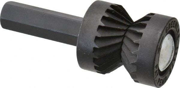 Greenlee - 13/16" Cut Diam, 3/8" Shank Diam, Cylinder Head Double Cut Burr - Flat End, 1/2" LOC, 1-3/8" OAL - Exact Tooling