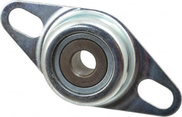 Value Collection - 1/2" ID, 1.126" OAL x 4" OAH 2-Bolt Flange - 1,060 Lb Static Cap, 2,110 Lb Dyn Cap, 3" Btw Mnt Hole Ctrs, Stamped Steel Rubber Mount - Exact Tooling