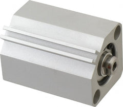 SMC PNEUMATICS - 1-3/16" Stroke x 1" Bore Double Acting Air Cylinder - 10-32 Port, 1/4-28 Rod Thread, 145 Max psi, 15 to 160°F - Exact Tooling