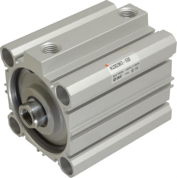 SMC PNEUMATICS - 1-15/16" Stroke x 2-1/2" Bore Double Acting Air Cylinder - 1/4 Port, 1/2-20 Rod Thread, 145 Max psi, 15 to 160°F - Exact Tooling