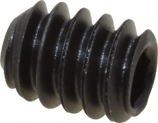 Value Collection - #10-24 UNC, 1/4" OAL, Cup Point Set Screw - Grade 8 Alloy Steel, 3/32" Key - Exact Tooling