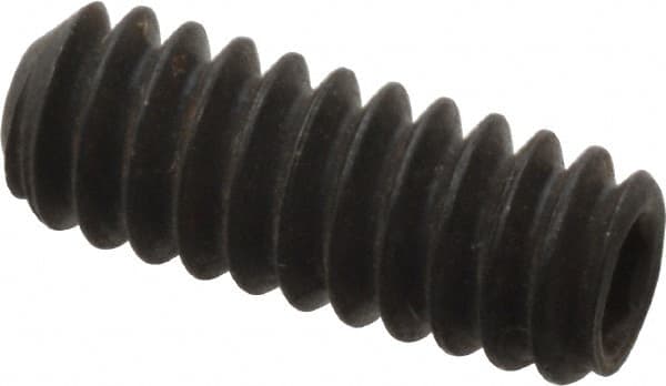 Value Collection - #10-24 UNC, 1/2" OAL, Cup Point Set Screw - Grade 8 Alloy Steel, 3/32" Key - Exact Tooling