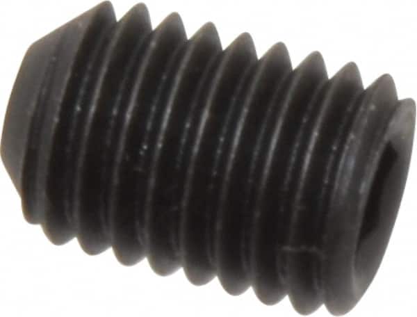 Value Collection - 1/4-28 UNF, 3/8" OAL, Cup Point Set Screw - Grade 8 Alloy Steel, 1/8" Key - Exact Tooling