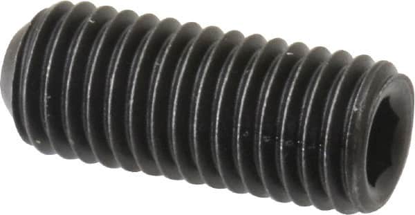 Value Collection - 1/4-28 UNF, 5/8" OAL, Cup Point Set Screw - Grade 8 Alloy Steel, 1/8" Key - Exact Tooling