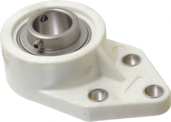 Value Collection - 1" ID, 1-3/8" OAL x 4-9/16" OAH 3 Bolt Flange Mounted Bearing - 1,764 Lb Static Cap, 3,147 Lb Dyn Cap, 1-5/8" Btw Mnt Hole Ctrs, Stainless Steel - Exact Tooling