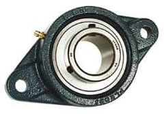 Value Collection - 5/8" ID, 2-7/32" OAW x 3-7/8" OAL x 2-7/32" OAH 2-Bolt High Temperature Flange Bearing - 1,650 Lb Static Cap, 2,830 Lb Dyn Cap, 3" Btw Mnt Hole Ctrs, 19/32" Base-to-Ctr Ht, Cast Iron - Exact Tooling