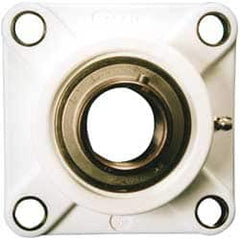 Value Collection - 3/4" ID, 1-5/16" OAL x 3-3/8" OAH 4-Bolt Flange Mounted Bearing - 1,495 Lb Static Cap, 2,877 Lb Dyn Cap, 2-1/2" Btw Mnt Hole Ctrs, SS Thermoplastic - Exact Tooling