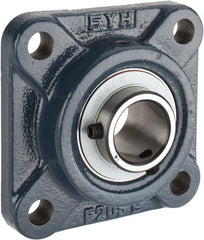 Value Collection - 1" ID, 3-3/4" OAW x 3-3/4" OAL x 3-3/4" OAH 4-Bolt High Temperature Flange Bearing - 1,740 Lb Static Cap, 3,100 Lb Dyn Cap, 2-3/4" Btw Mnt Hole Ctrs, 5/8" Base-to-Ctr Ht, Cast Iron - Exact Tooling