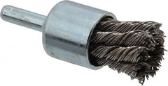 Anderson - 3/4" Brush Diam, Knotted, End Brush - 1/4" Diam Shank, 22,000 Max RPM - Exact Tooling
