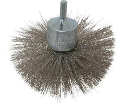 Anderson - 4" Brush Diam, Crimped, Flared End Brush - 1/4" Diam Shank, 15,000 Max RPM - Exact Tooling