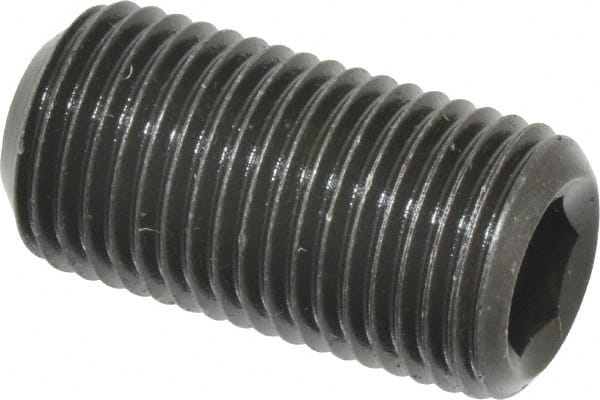 Value Collection - 1/2-20 UNF, 1" OAL, Cup Point Set Screw - Grade 8 Alloy Steel, 1/4" Key - Exact Tooling