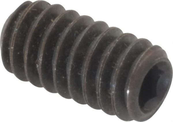 Value Collection - 1/4-20 UNC, 1/2" OAL, Cup Point Set Screw - Grade 8 Alloy Steel, 1/8" Key - Exact Tooling