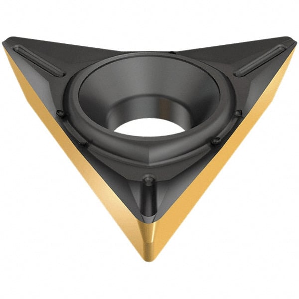 Iscar - TPGT2-0 SP Grade IC907 Carbide Turning Insert - TiAlN/TiN Finish, 60° Triangle, 1/4" Inscr Circle, 3/32" Thick, 0.0079" Corner Radius - Exact Tooling